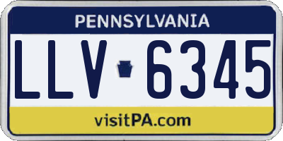PA license plate LLV6345