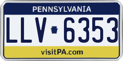 PA license plate LLV6353