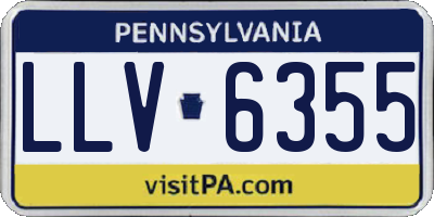 PA license plate LLV6355