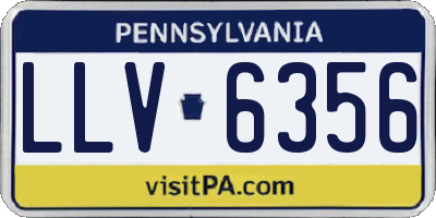 PA license plate LLV6356
