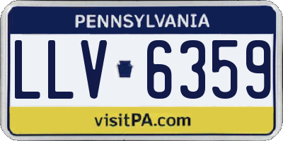 PA license plate LLV6359