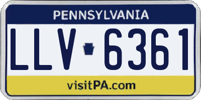PA license plate LLV6361