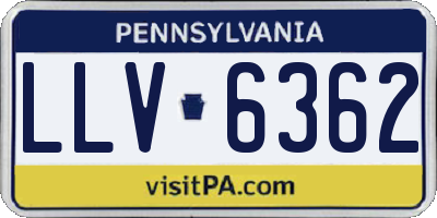 PA license plate LLV6362
