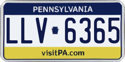PA license plate LLV6365