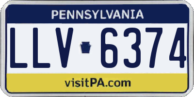 PA license plate LLV6374