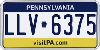 PA license plate LLV6375