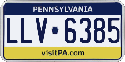 PA license plate LLV6385