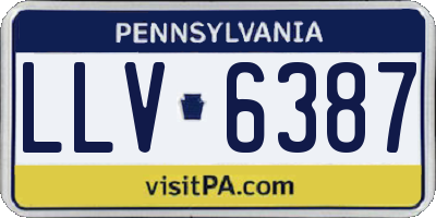 PA license plate LLV6387
