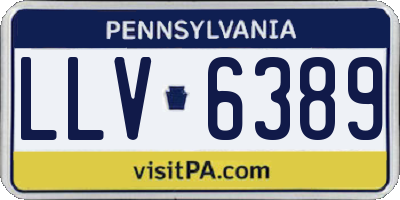 PA license plate LLV6389
