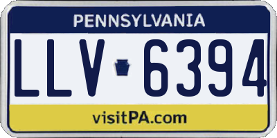 PA license plate LLV6394
