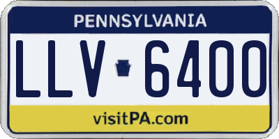 PA license plate LLV6400