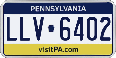 PA license plate LLV6402