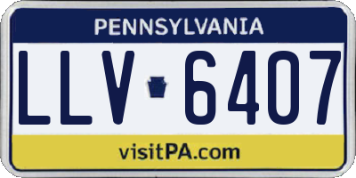 PA license plate LLV6407