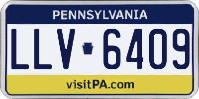 PA license plate LLV6409