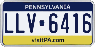 PA license plate LLV6416