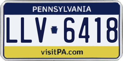 PA license plate LLV6418