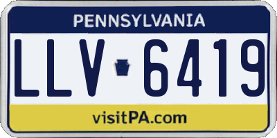 PA license plate LLV6419