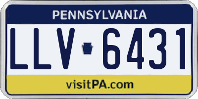 PA license plate LLV6431