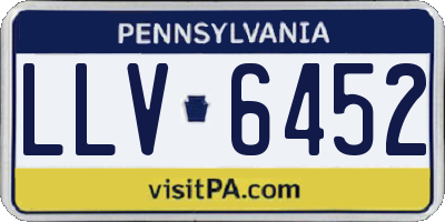 PA license plate LLV6452