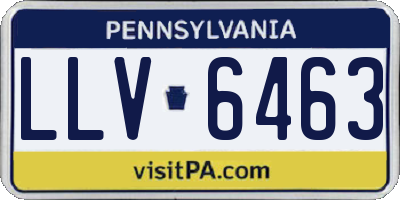 PA license plate LLV6463