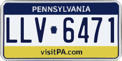 PA license plate LLV6471
