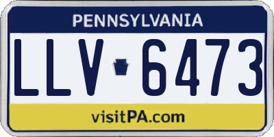 PA license plate LLV6473