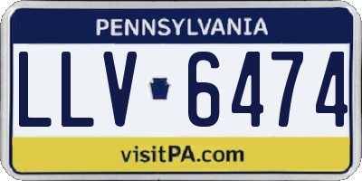 PA license plate LLV6474