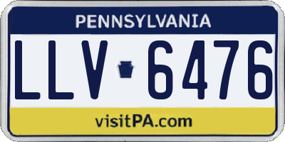 PA license plate LLV6476