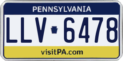 PA license plate LLV6478