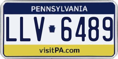 PA license plate LLV6489