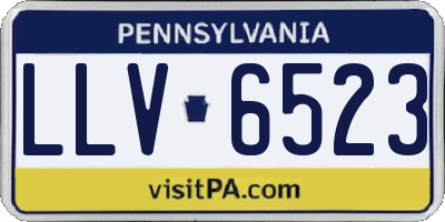 PA license plate LLV6523