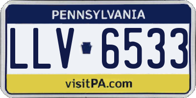 PA license plate LLV6533