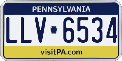 PA license plate LLV6534