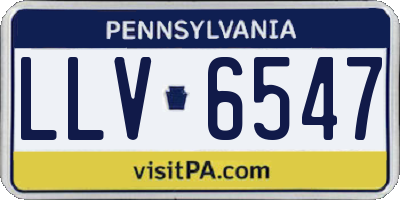 PA license plate LLV6547