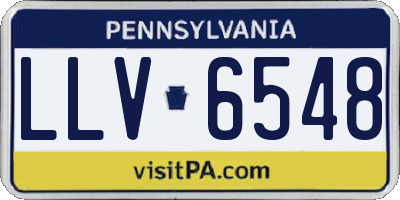 PA license plate LLV6548