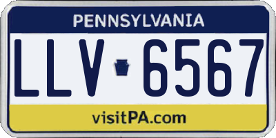 PA license plate LLV6567