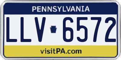 PA license plate LLV6572