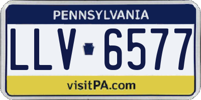 PA license plate LLV6577