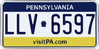 PA license plate LLV6597