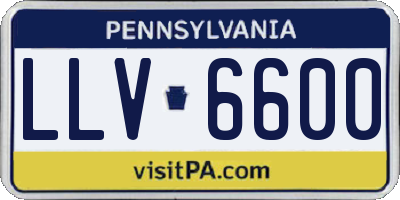 PA license plate LLV6600