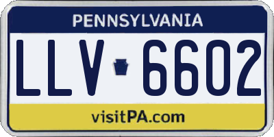 PA license plate LLV6602