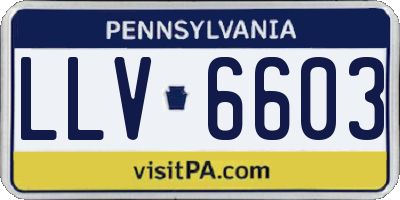 PA license plate LLV6603