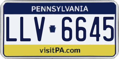 PA license plate LLV6645