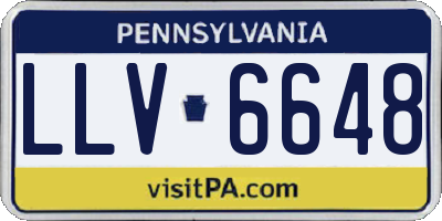 PA license plate LLV6648