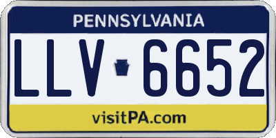 PA license plate LLV6652