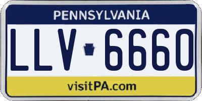 PA license plate LLV6660