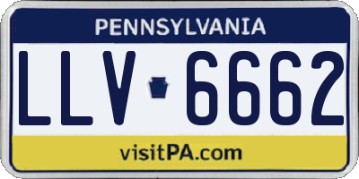 PA license plate LLV6662