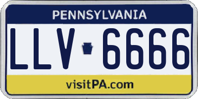 PA license plate LLV6666