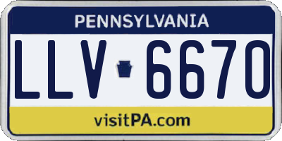 PA license plate LLV6670