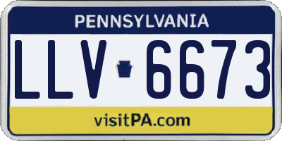 PA license plate LLV6673